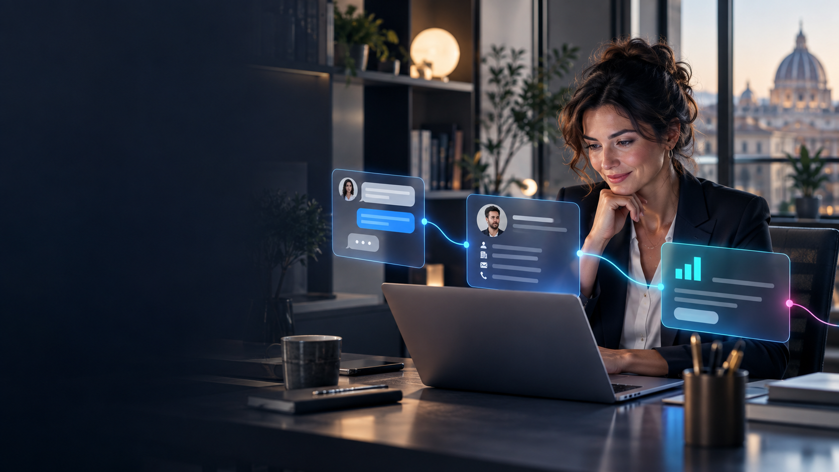Una richiesta cliente collegata a un lead qualificato e a un'opportunità per l'azienda